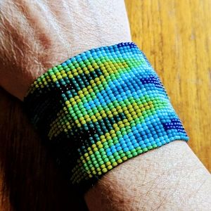 Handmade Guatemalan Beaded Cuff Bracelet